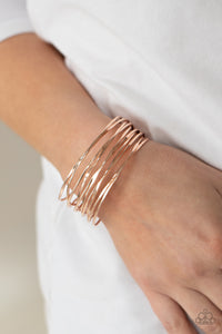 Nerves of Steel - Rose Gold Bracelet – Paparazzi Accessories