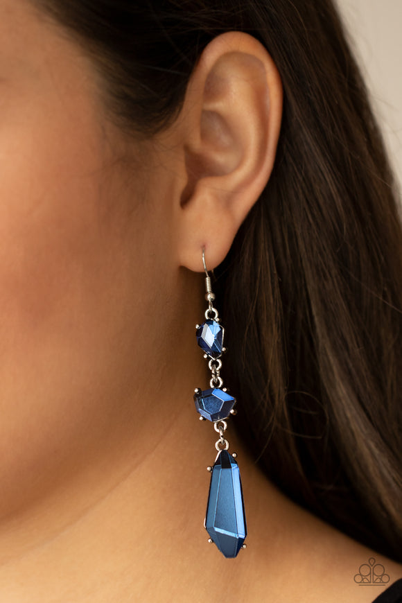 Sophisticated Smolder - Blue Earrings – Paparazzi Accessories