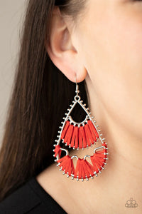 Samba Scene - Red Earrings – Paparazzi Accessories