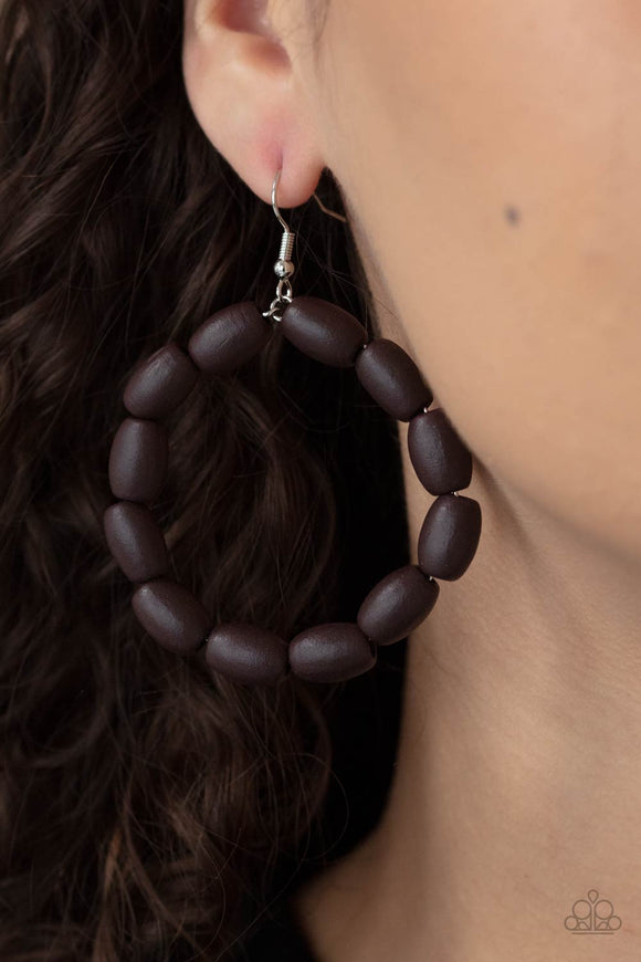 Living The WOOD Life - Brown Earrings – Paparazzi Accessories