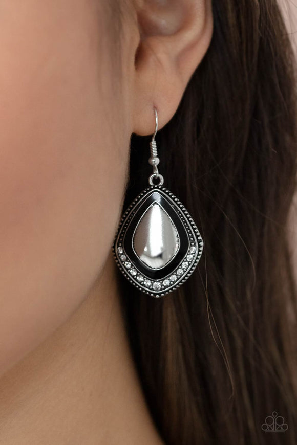 Fearlessly Feminine - Black  Earrings – Paparazzi Accessories