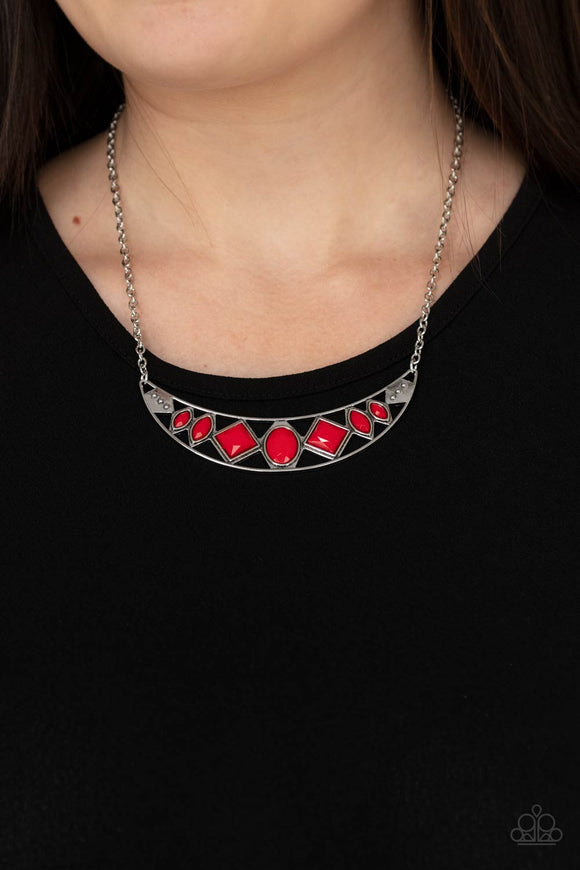 Emblazoned Era - Red Necklace – Paparazzi Accessories