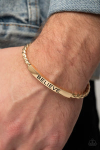 Keep Calm and Believe - Gold Bracelet – Paparazzi Accessories