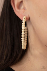 Should Have, Could Have, WOOD Have - White Earrings – Paparazzi Accessories