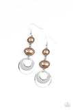 Bubbling To The Surface - Brown Earrings – Paparazzi Accessories
