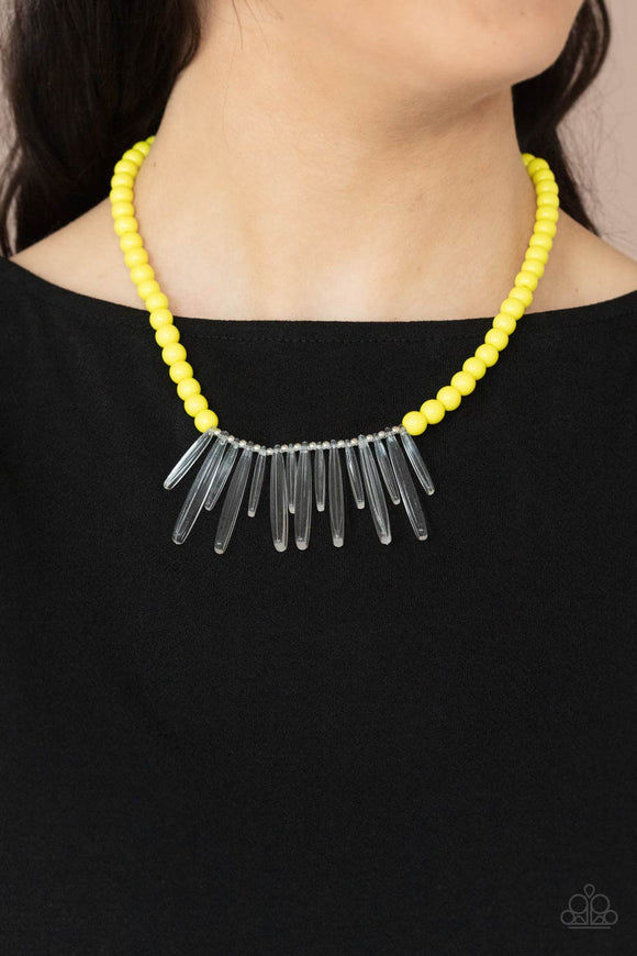 Icy Intimidation - Yellow Necklace – Paparazzi Accessories