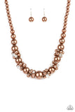 All Dolled UPSCALE - Brown Necklace - Paparazzi Accessories