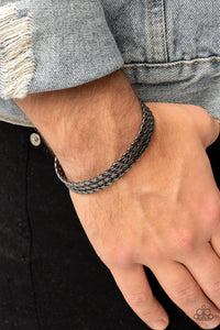 Line of Scrimmage - Black Bracelet – Paparazzi Accessories