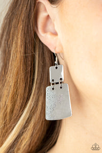 Tagging Along - Silver Earrings – Paparazzi Accessories