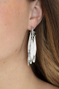 Pursuing The Plumes - Silver Earrings – Paparazzi Accessories