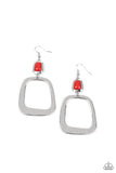 Material Girl Mod - Red Earrings – Paparazzi Accessories