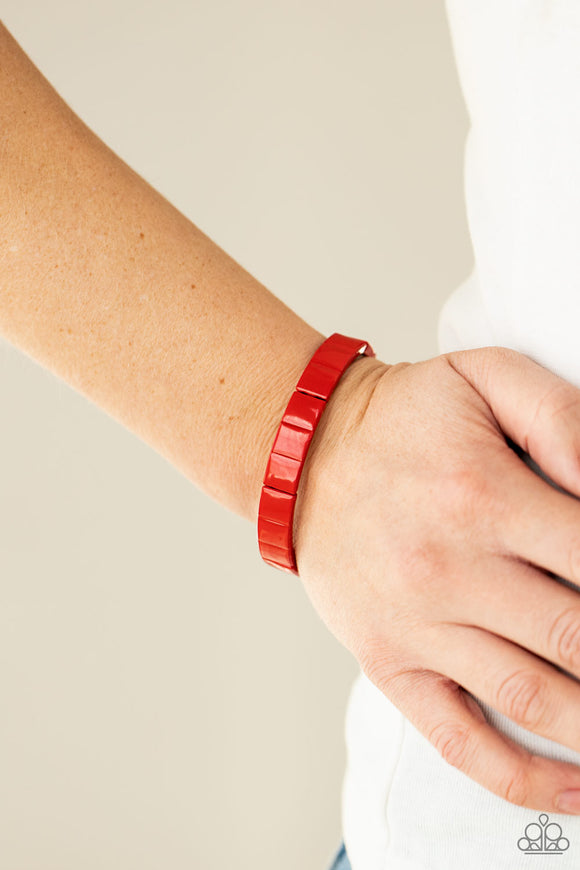 Material Movement - Red Bracelet – Paparazzi Accessories