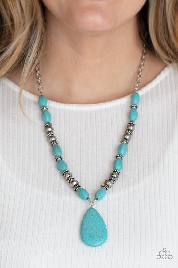 Blazing Saddles - Blue Necklace – Paparazzi Accessories