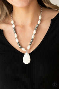 Blazing Saddles - White Necklace – Paparazzi Accessories