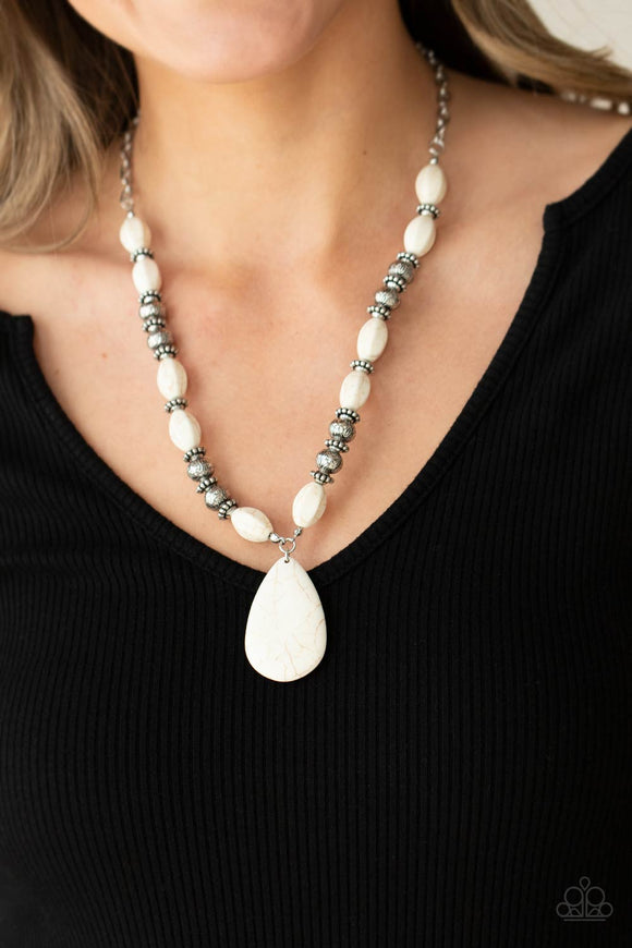 Blazing Saddles - White Necklace – Paparazzi Accessories