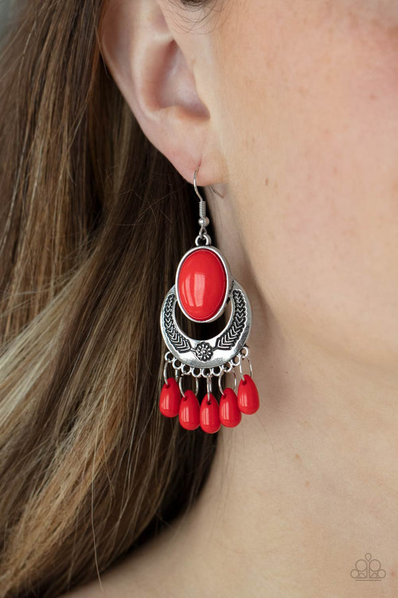 Prairie Flirt - Red Earrings – Paparazzi Accessories