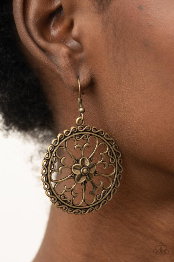 Floral Fortunes - Brass Earrings – Paparazzi Accessories
