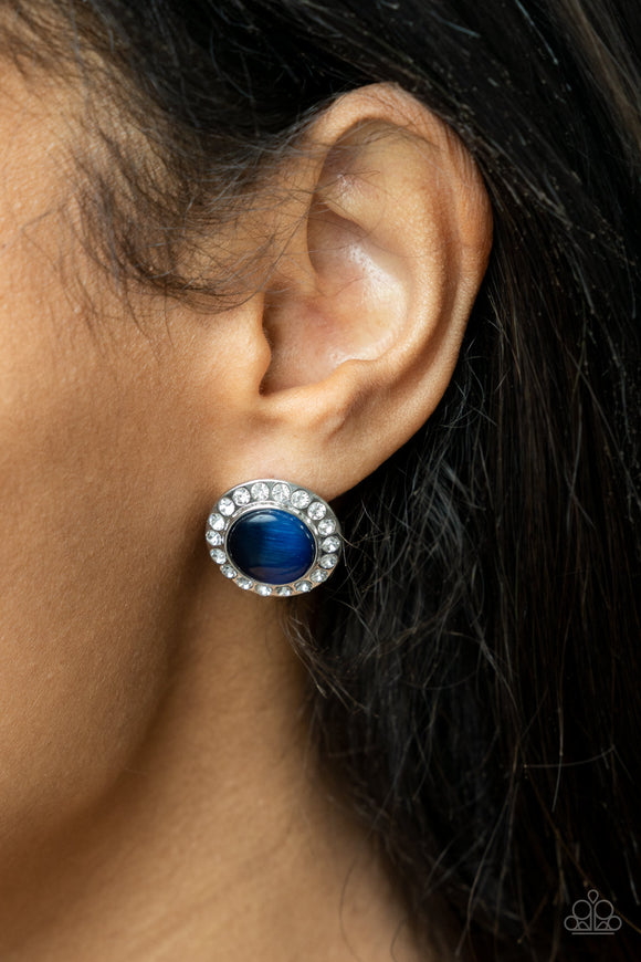 Glowing Dazzle - Blue Earrings – Paparazzi Accessories