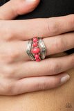 Show-Stopping Chevron - Pink Ring – Paparazzi Accessories
