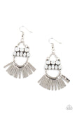 A FLARE For Fierceness - White Earrings – Paparazzi Accessories
