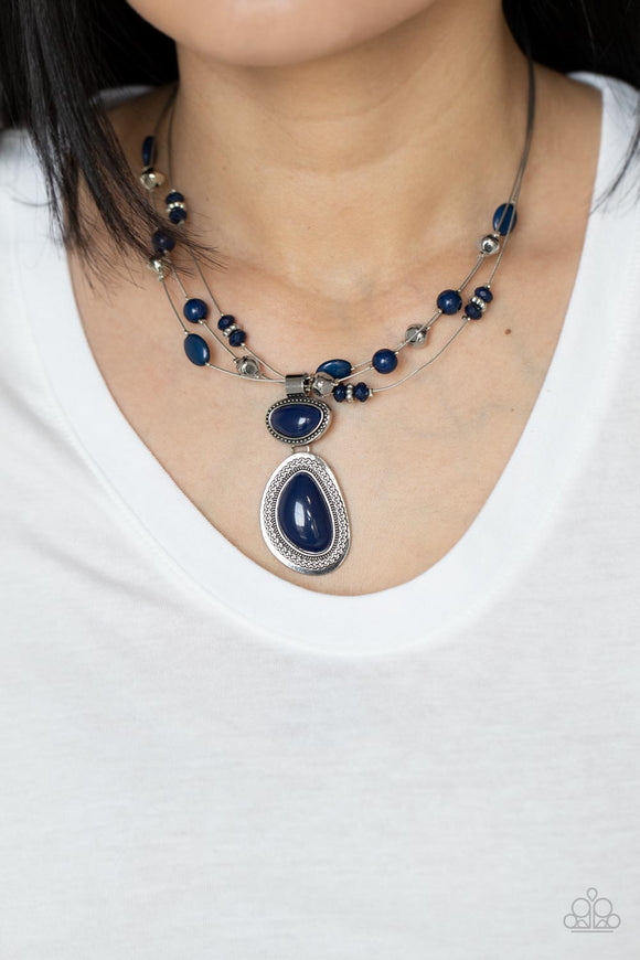 Discovering New Destinations - Blue Necklace – Paparazzi Accessories