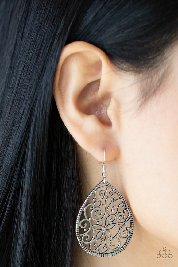 Tour de Garden - Silver Earrings – Paparazzi Accessories