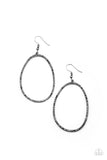 OVAL-ruled! - Black Earrings – Paparazzi Accessories