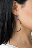 OVAL-ruled! - Black Earrings – Paparazzi Accessories