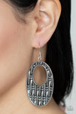 Engraved Edge - Silver Earrings – Paparazzi Accessories