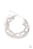 Glossy Goddess - White Bracelet - Paparazzi Accessories