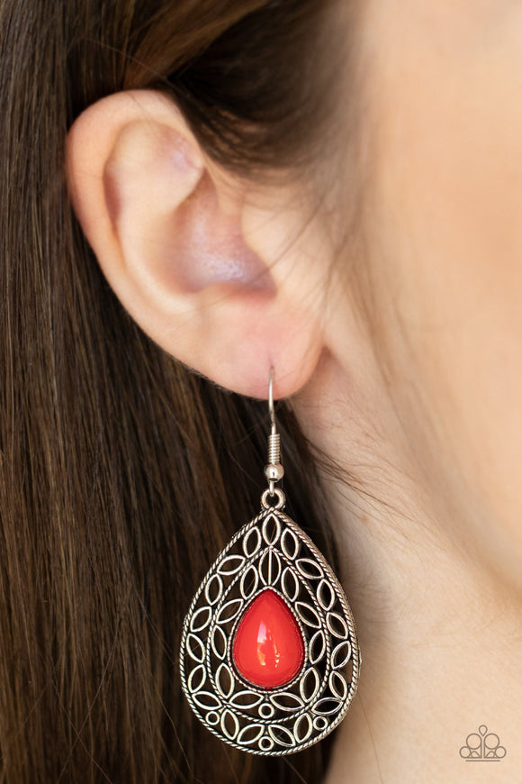 Fanciful Droplets - Red Earrings – Paparazzi Accessories