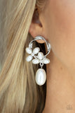 Elegant Expo - White Earrings – Paparazzi Accessories