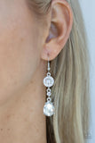 Graceful Glimmer - White Earrings – Paparazzi Accessories