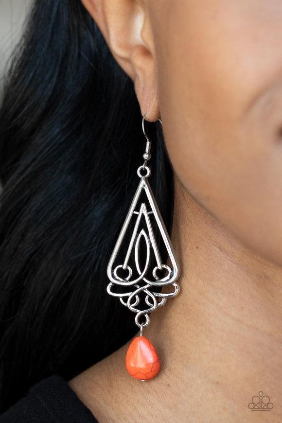 Transcendent Trendsetter - Orange Earrings – Paparazzi Accessories