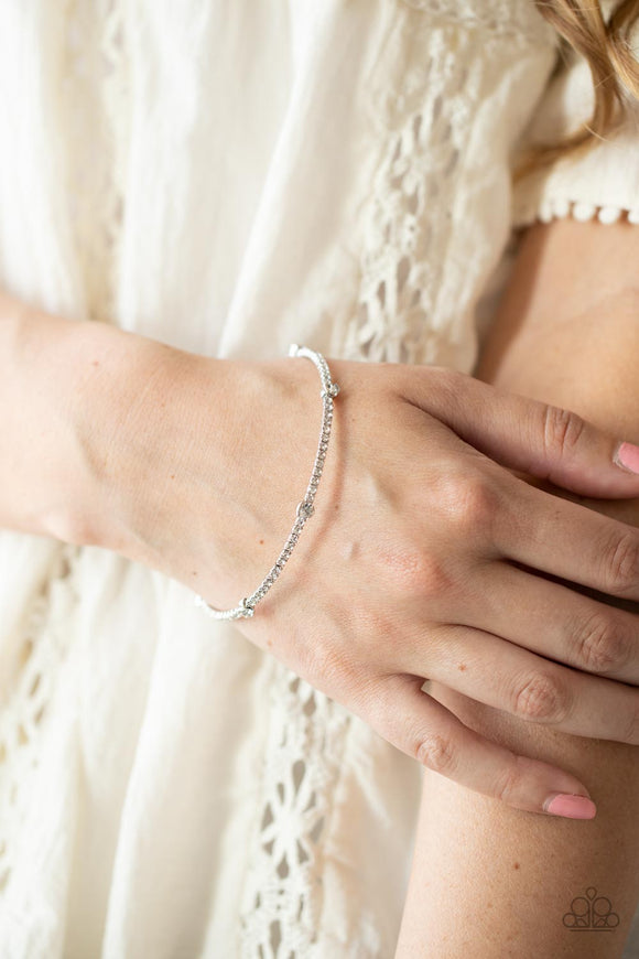 Upgraded Glamour - White Bracelet – Paparazzi Accessories