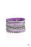 Rhinestone Rumble - Purple Snap Bracelet - Paparazzi Accessories