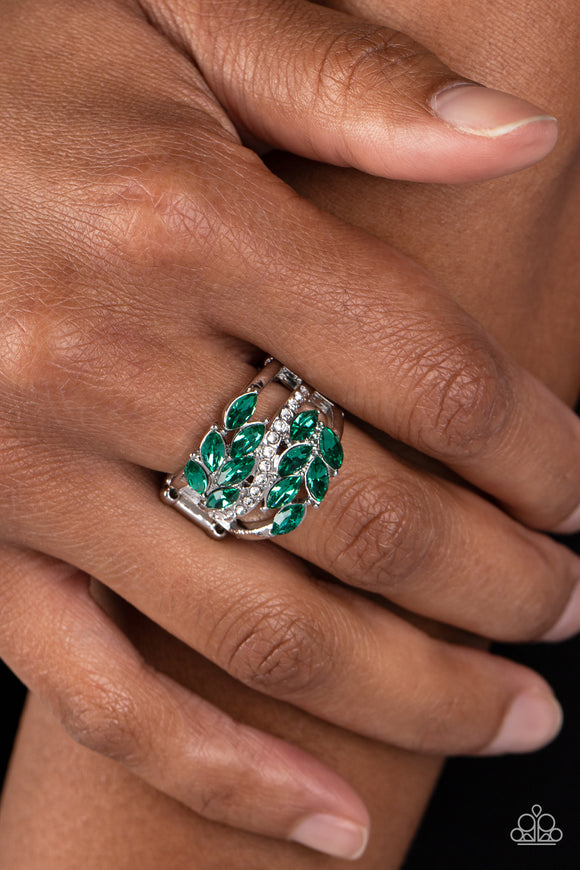 Luminously Leafy - Green Ring - Paparazzi Accessories