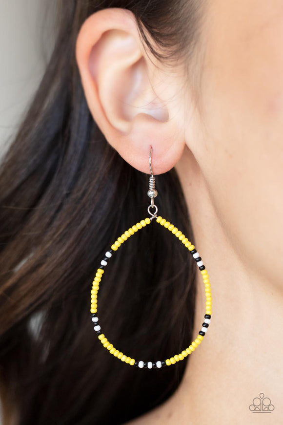 Keep Up The Good BEADWORK - Yellow Earrings – Paparazzi Accessories