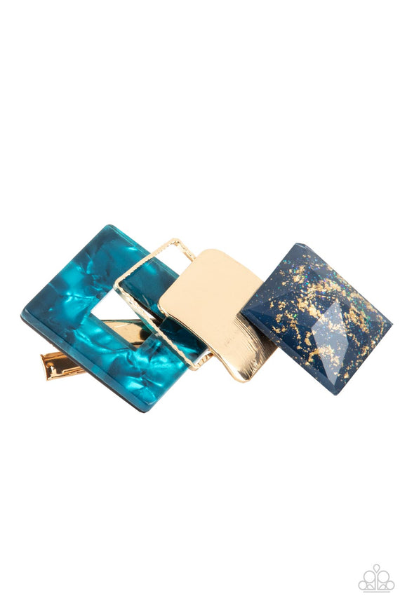 Geometrically Gatsby - Blue Hairclip – Paparazzi Accessories