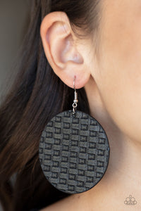 WEAVE Me Out Of It - Black Earrings - Paparazzi Accessories