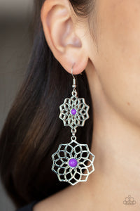 Posh Posy - Purple Earrings - Paparazzi Accessories