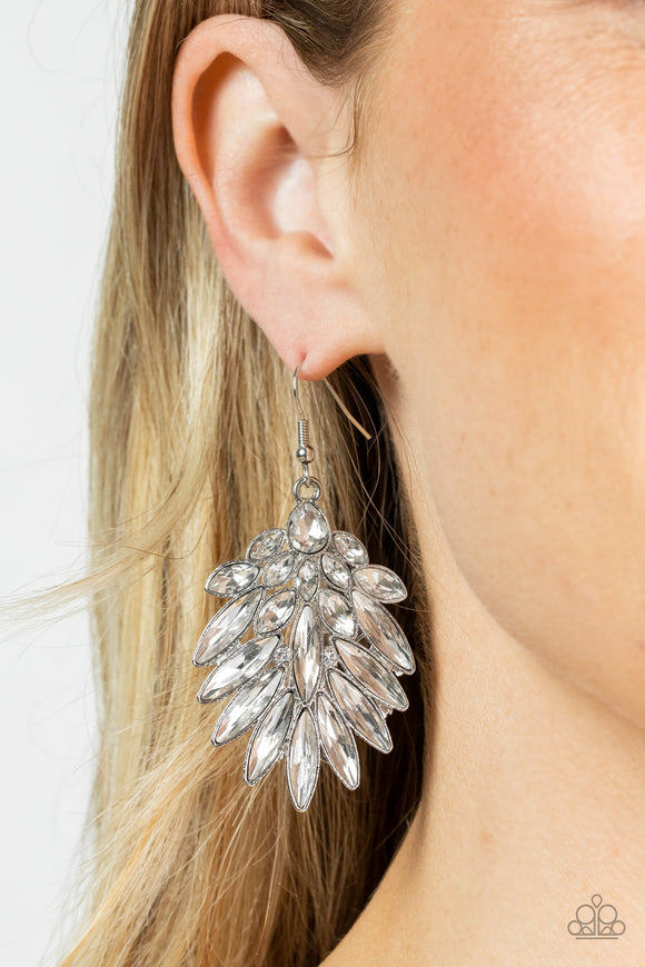 COSMIC-politan - White Earrings – Paparazzi Accessories