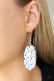 Stone Sculptures - White Earrings – Paparazzi Accessories