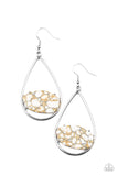 Tropical Terrazzo - White Earrings - Paparazzi Accessories