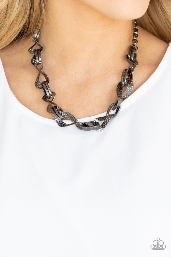 METAL of Honor - Black Necklace – Paparazzi Accessories