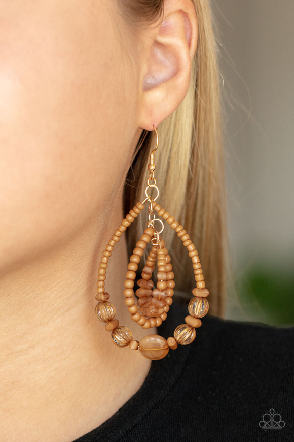Prana Party - Brown Earrings - Paparazzi Accessories