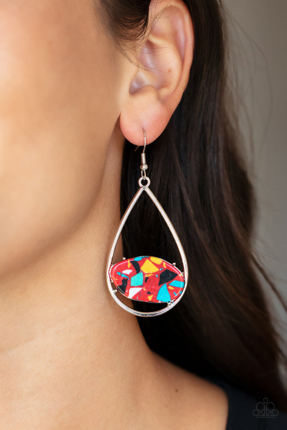 Tropical Terrazzo - Red Earrings – Paparazzi Accessories
