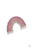 Somewhere Over The RHINESTONE Rainbow - Pink Hairclip - Paparazzi Accessories