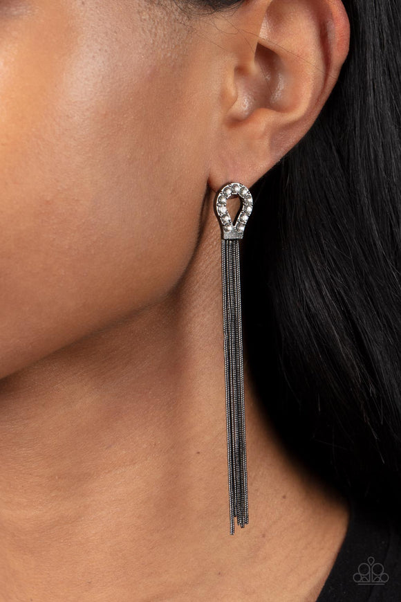Dallas Debutante - Black Earrings - Paparazzi Accessories