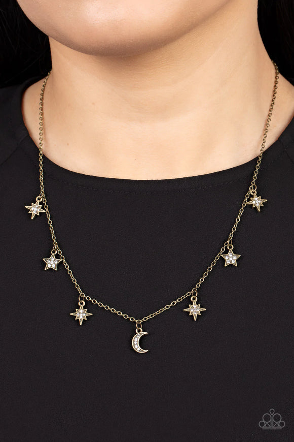 Cosmic Runway - Brass Necklace – Paparazzi Accessories
